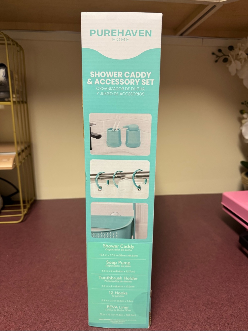 Turquoise Shower Caddy & Accessory Set - Picture 4 of 6